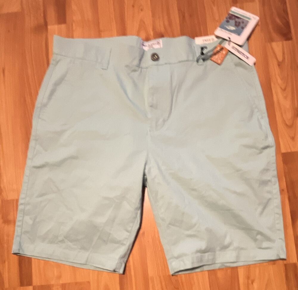 Free Planet Men’s Blue Chino Shorts Flat Front Stretch Button Pockets. New W/tag
